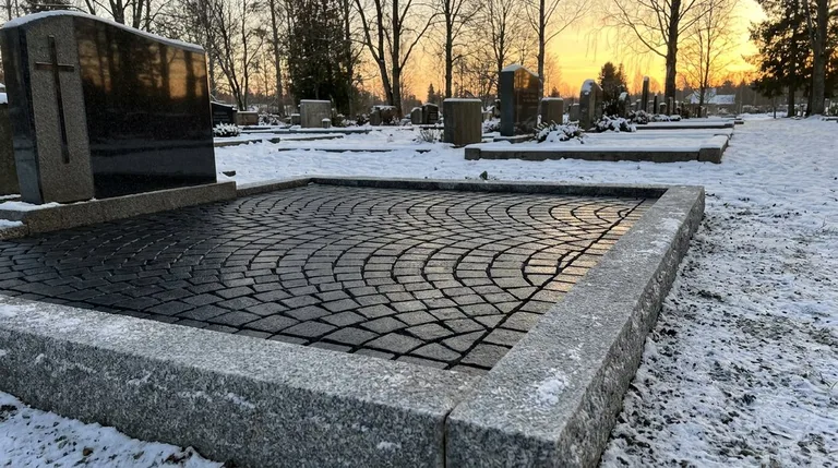Гранитная брусчатка на могильном участке, образец ПМ005 в Хабаровске