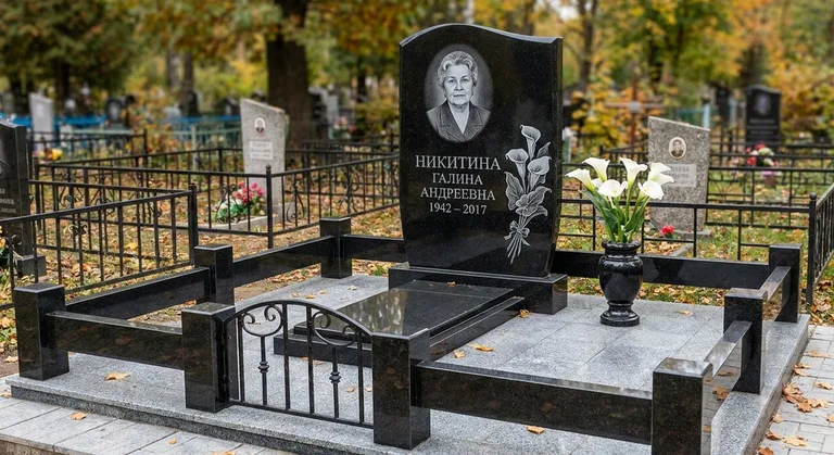 Памятник с гравировкой калл — выполненная работа «Никитина» в Хабаровске