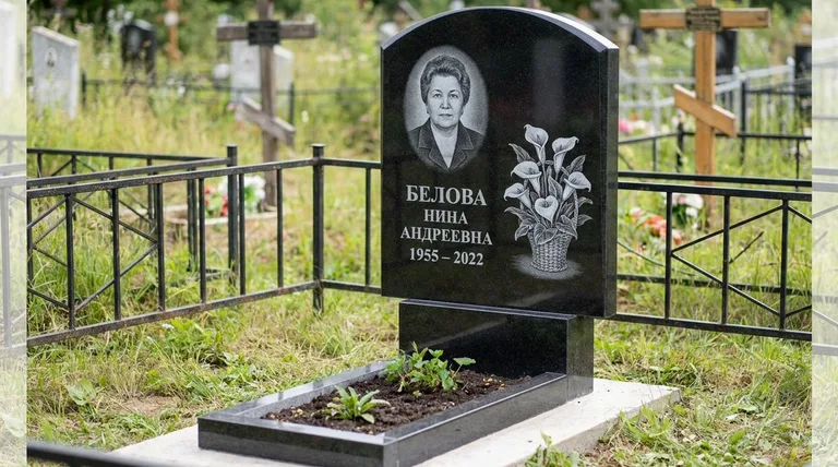 Памятник с гравировкой калл — выполненная работа «Белова» в Хабаровске