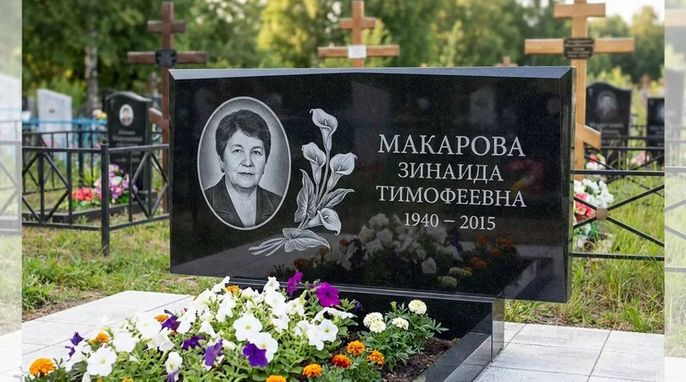 Памятник с гравировкой калл — выполненная работа «Макарова» в Хабаровске