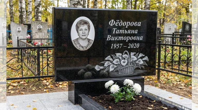 Памятник с гравировкой калл — выполненная работа «Фёдорова» в Хабаровске