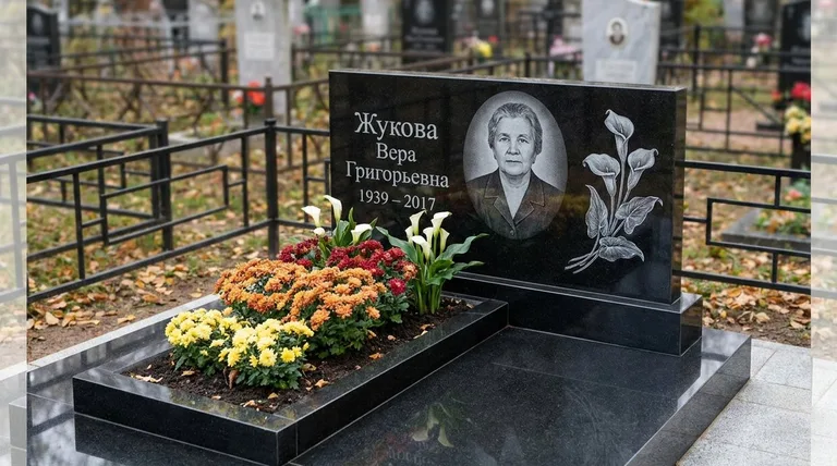 Памятник с гравировкой калл — выполненная работа «Жукова» в Хабаровске