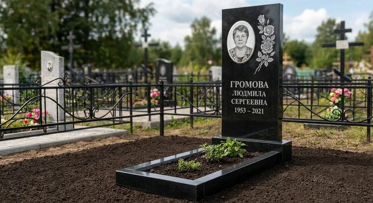 Памятник с гравировкой роз — выполненная работа «Громова» в Хабаровске