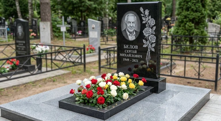 Гравировка цветов на памятник в Хабаровске — розы на граните