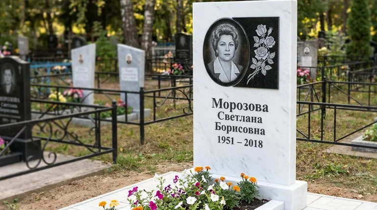 Памятник с гравировкой роз — выполненная работа «Морозова» в Хабаровске