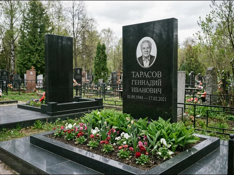Керамический портрет на габбро-диабазе в Хабаровске