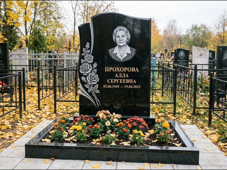 Гравировка портрета на чёрном граните — выполненная работа 20 в Хабаровске