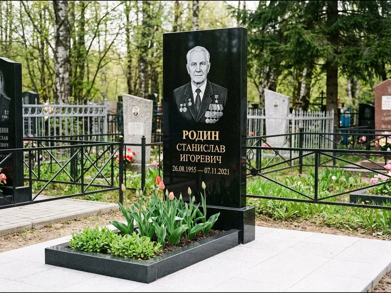 Гравировка портрета на чёрном граните — выполненная работа 21 в Хабаровске