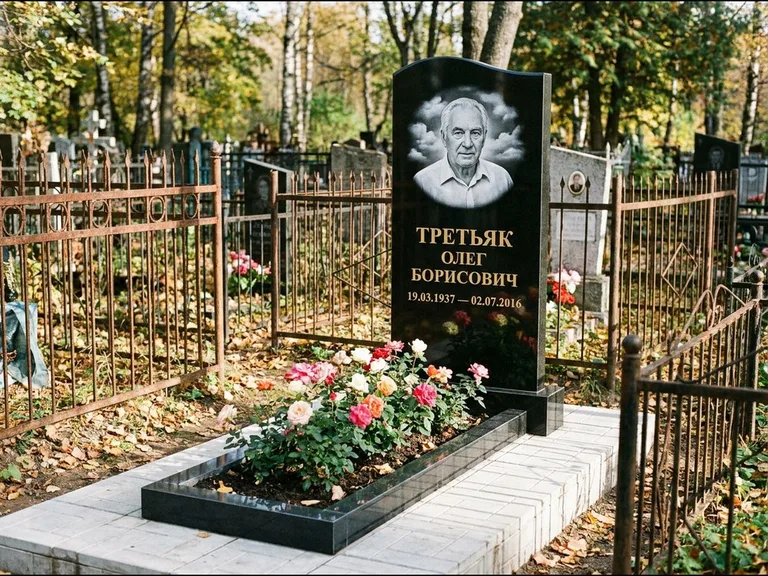 Гравировка портрета на чёрном граните — выполненная работа 23 в Хабаровске