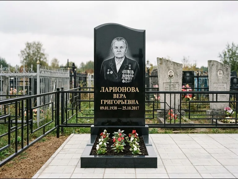 Гравировка портрета на чёрном граните — выполненная работа 28 в Хабаровске
