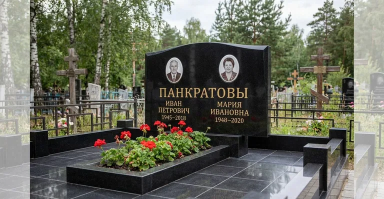 Гранитный памятник с портретом, Памятники мастерской «Мастер Каменев» на кладбищах Москвы