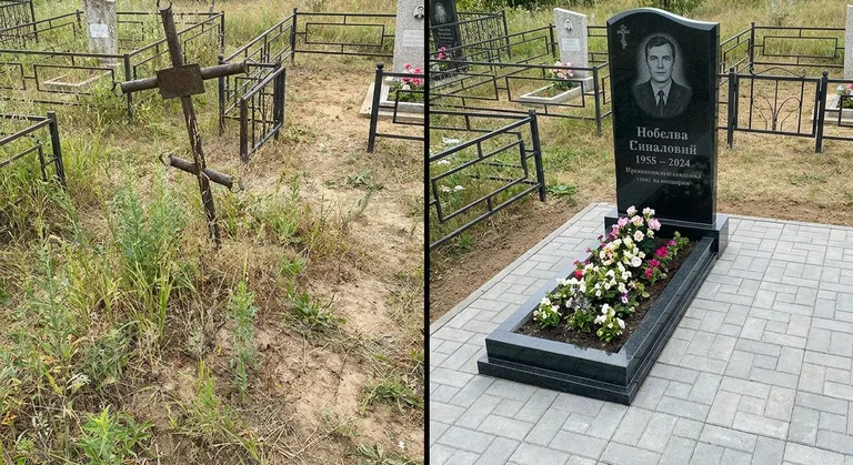 Памятник под ключ: запущенная могила до и ухоженный мемориал после в Хабаровске