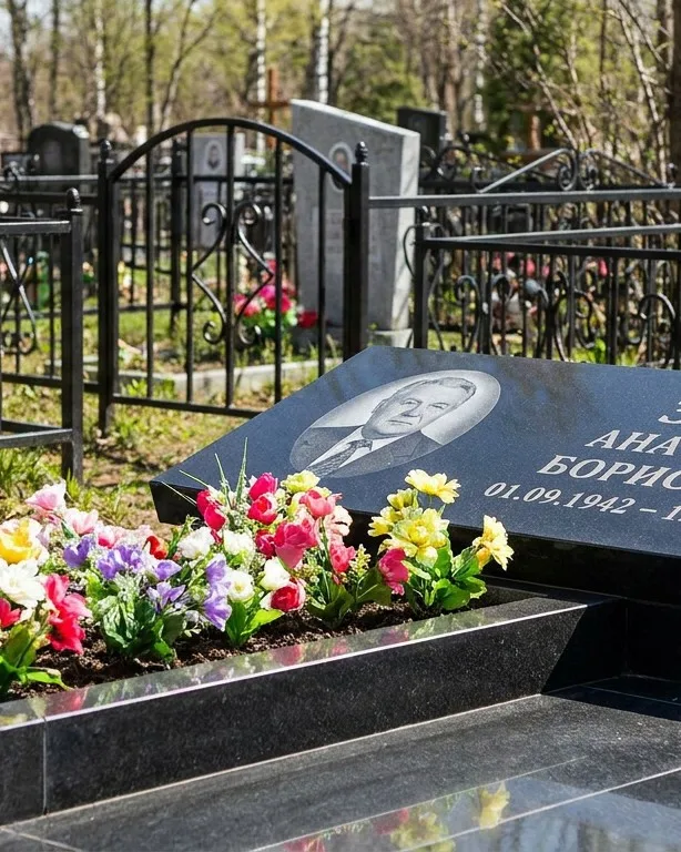 Премиум памятник под ключ с мощением и оградой в Хабаровске