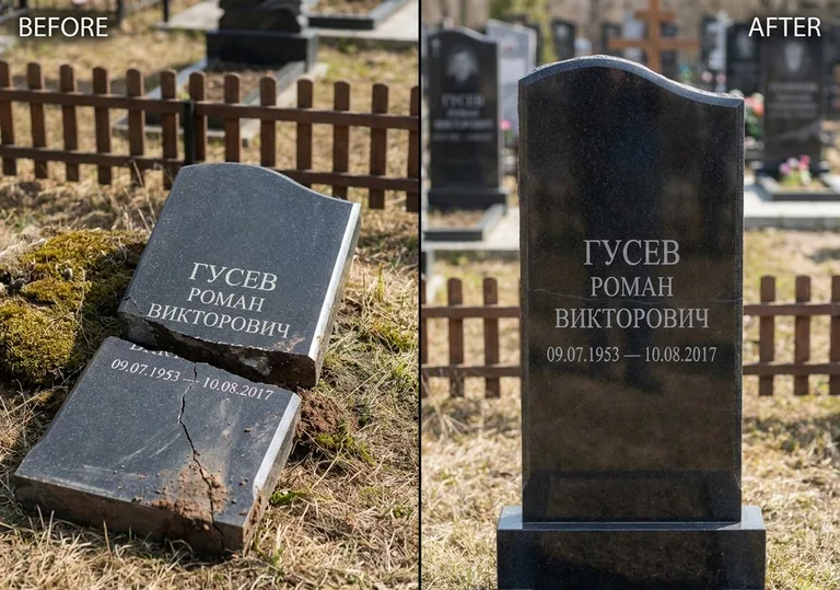 Склейка расколотого памятника: до и после в Хабаровске