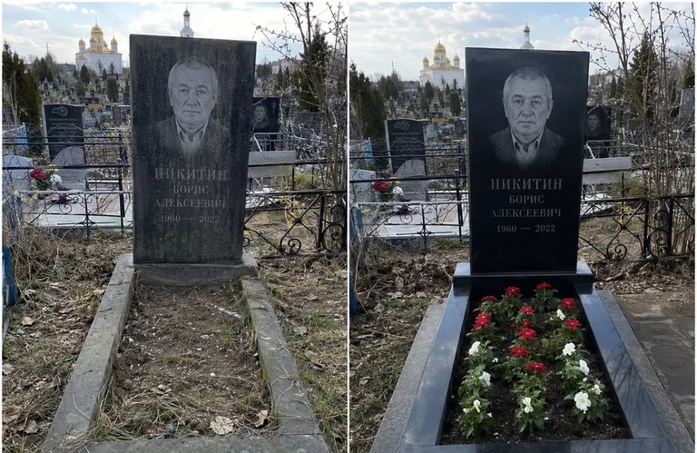Диптих №3: покраска оградки и прополка цветника с тюльпанами — до и после в Хабаровске