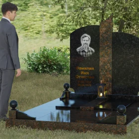 Гранитный вертикальный памятник для светских обрядов - П068