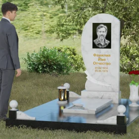 Гранитный вертикальный памятник без креста - П080