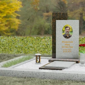 Гранитный вертикальный памятник для одного - П114