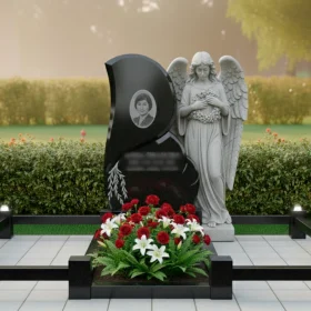 Гранитный вертикальный памятник мемориального комплекса - ПН005