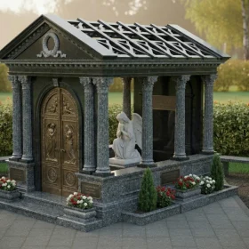 Элитный семейный склеп Гранит|Металл - ПН043
