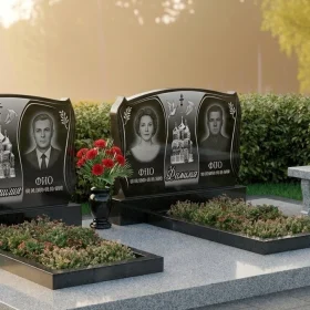 Гранитный православный памятник для двоих - ПН071