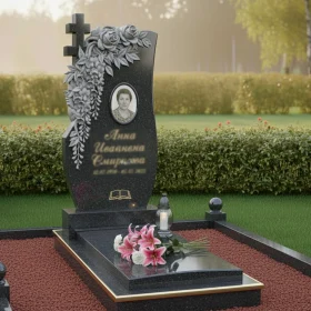 Элитный Гранитный памятник православный с крестом - ПН121