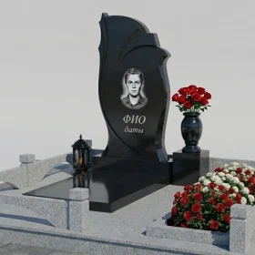 Светский гранитный памятник с мемориалом - ПН465