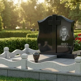 Православный гранитный памятник для одного - ПН490