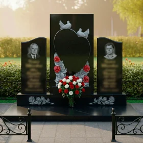 Гранитный светский памятник для двоих - ПН642