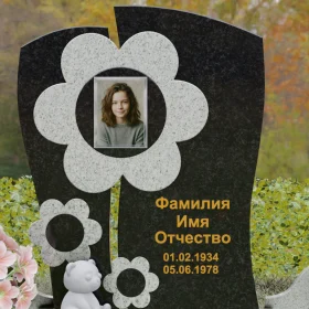 Вертикальный комбинированный памятник для одного - П241