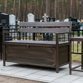 Кованая лавочка с ящиком для хранения