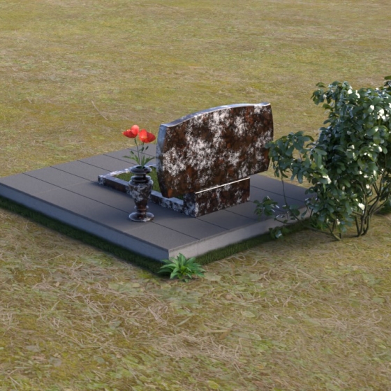 Гранитный памятник в виде раскрытой книги, гранит амфиболит, вид 4