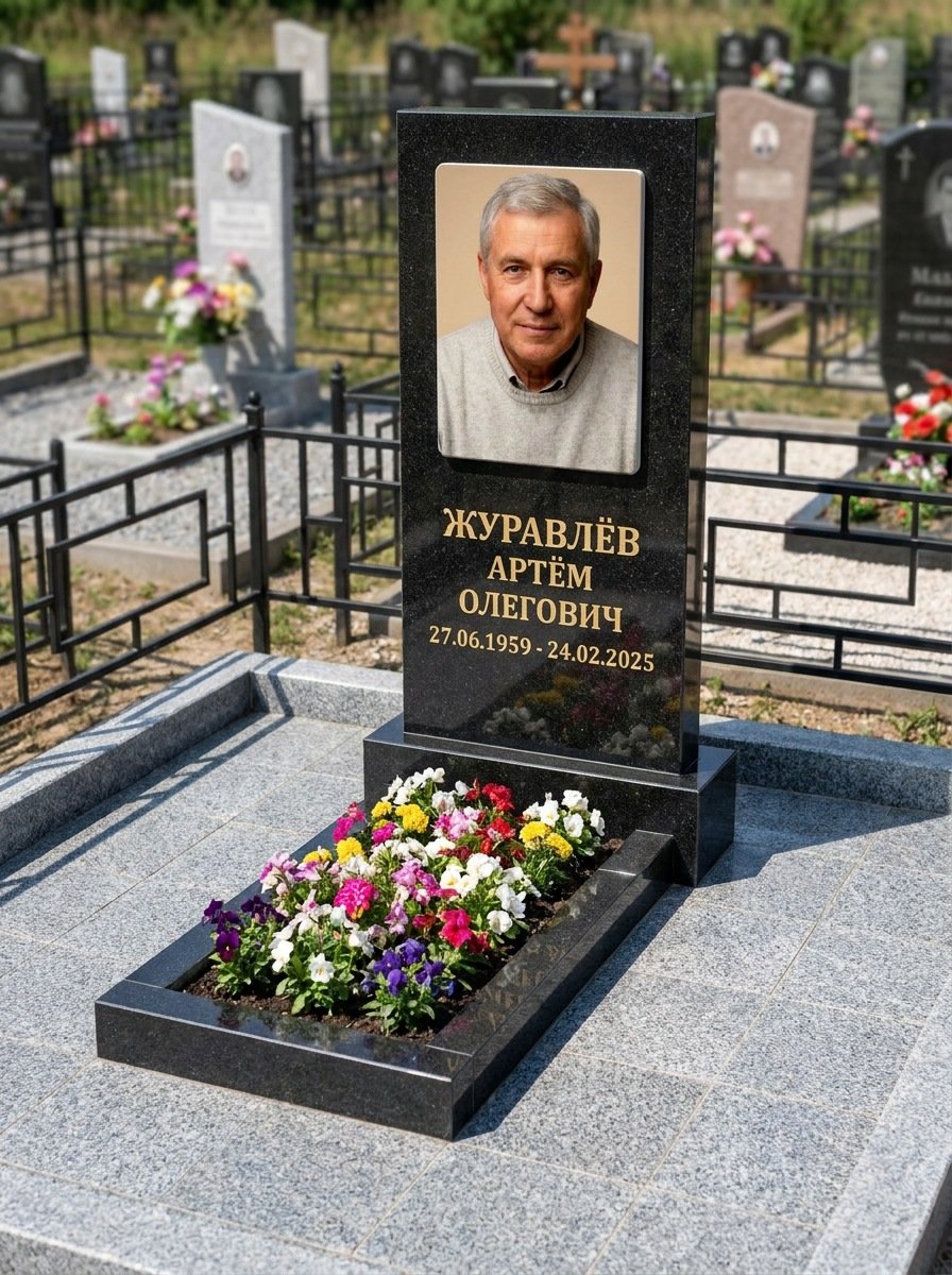 Портрет на памятнике в Хабаровске — Выцветшее фото восстановили — керамогранит 180×240 мм