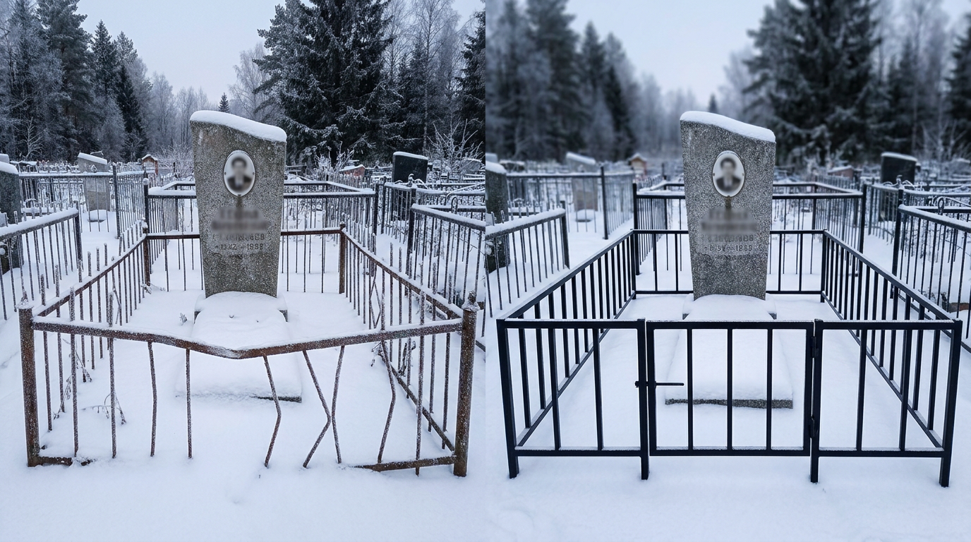 Установка ограды в Хабаровске — пример 1